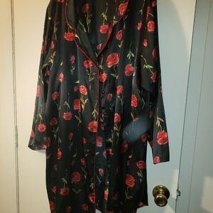 Plus size button down robe.